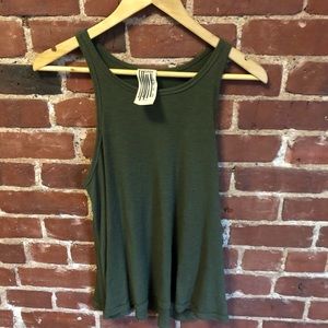 Dark green free people tank top
